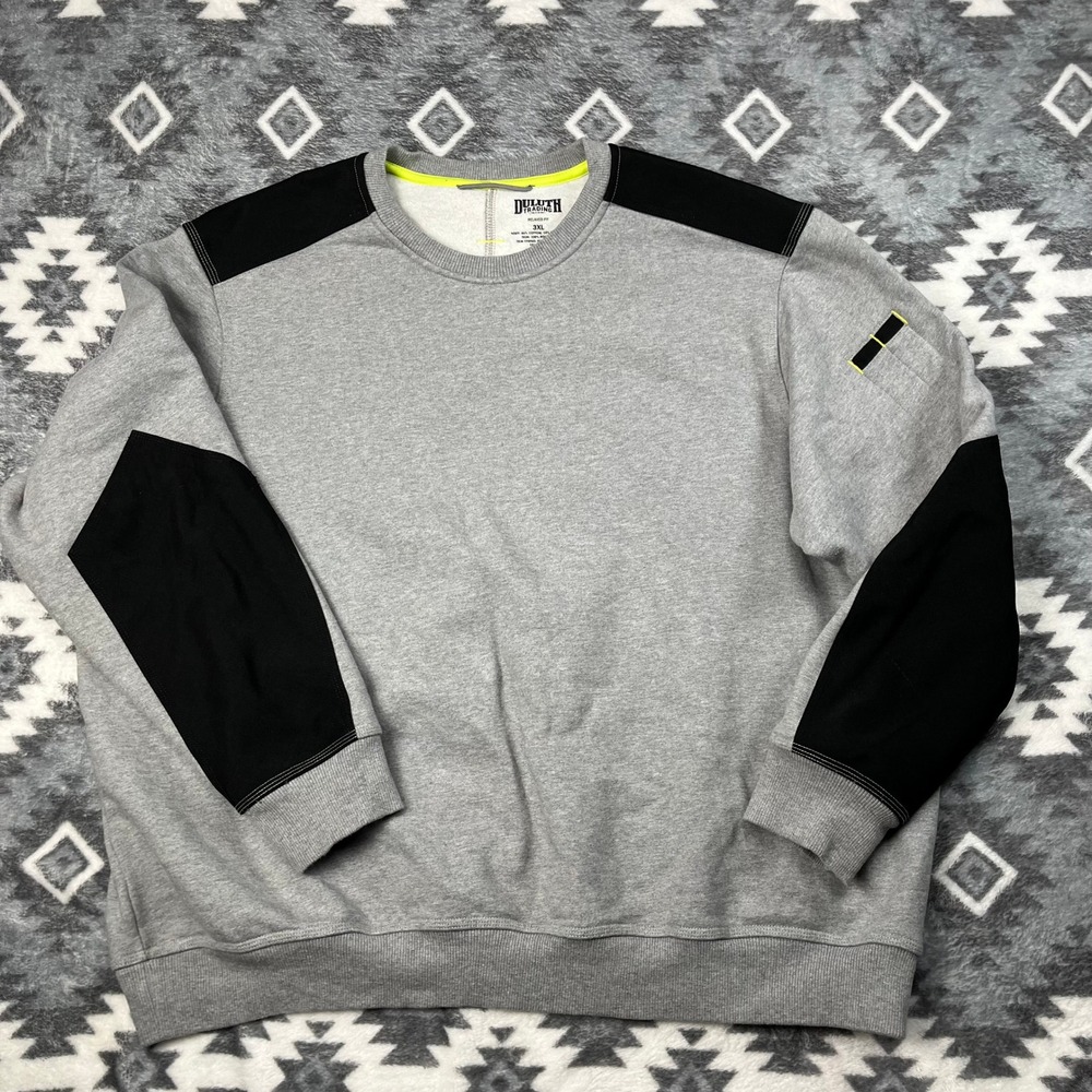 Duluth Trading Mens 3XL Gray Relaxed Fit Reinforced Shoulder Forearm Sweatshirt